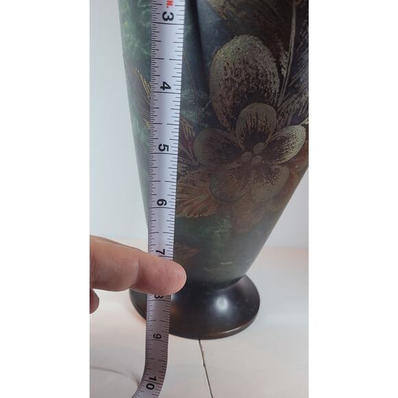 Vintage 1920s-30s WMF Germany Etched Copper Vase, ? Albert Merkle design, 10" - Picture 3 of 6